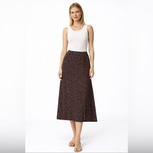 Intriguing Threads Women’s Black Geometric Print Midi Skirt High Waist Size S